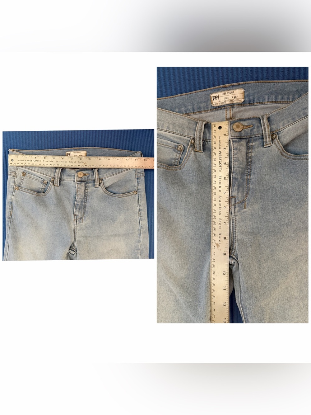HTF Free People Midrise Flare 70’s Jeans Light Wash SZ 28 - Picture 4 of 6